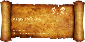 Vigh Réka névjegykártya